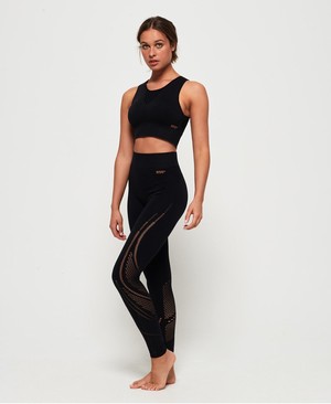 Superdry Active Studio Seamless Leggings Női Sportruházat Fekete | VOQLM2750